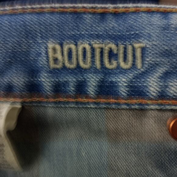 AMERICAN EAGLE~ Distressed Destroyed Patched Bootcut Jeans ~26 X 28 - Picture 7 of 8